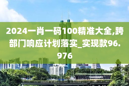 2024一肖一码100精准大全,跨部门响应计划落实_实现款96.976