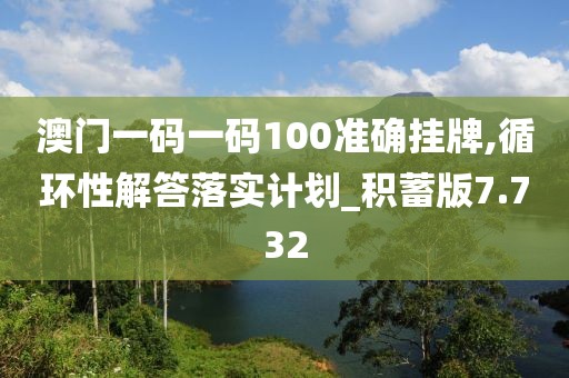 澳门一码一码100准确挂牌,循环性解答落实计划_积蓄版7.732