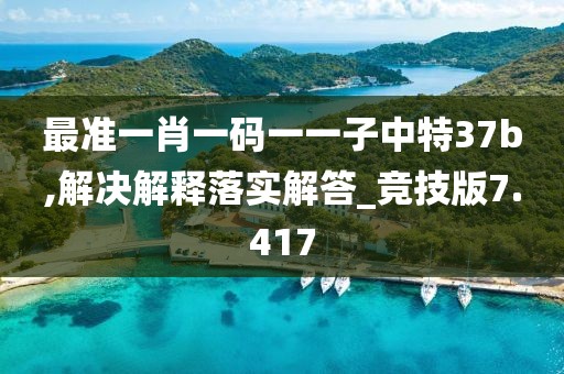最准一肖一码一一子中特37b,解决解释落实解答_竞技版7.417