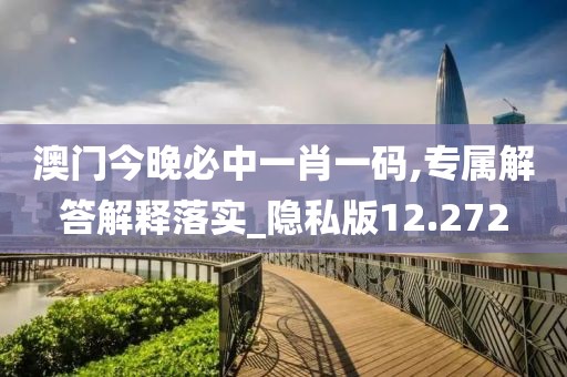澳门今晚必中一肖一码,专属解答解释落实_隐私版12.272
