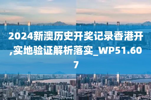 2024新澳历史开奖记录香港开,实地验证解析落实_WP51.607