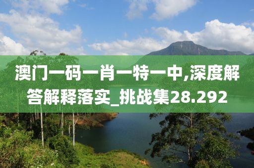 澳门一码一肖一特一中,深度解答解释落实_挑战集28.292