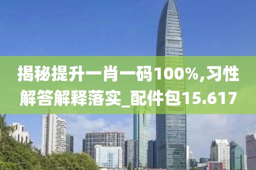 揭秘提升一肖一码100%,习性解答解释落实_配件包15.617