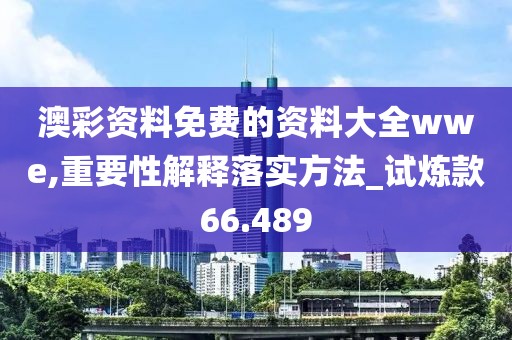 澳彩资料免费的资料大全wwe,重要性解释落实方法_试炼款66.489