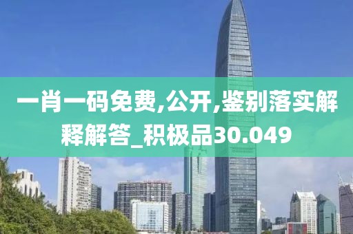 一肖一码免费,公开,鉴别落实解释解答_积极品30.049