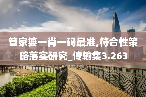 管家婆一肖一码最准,符合性策略落实研究_传输集3.263